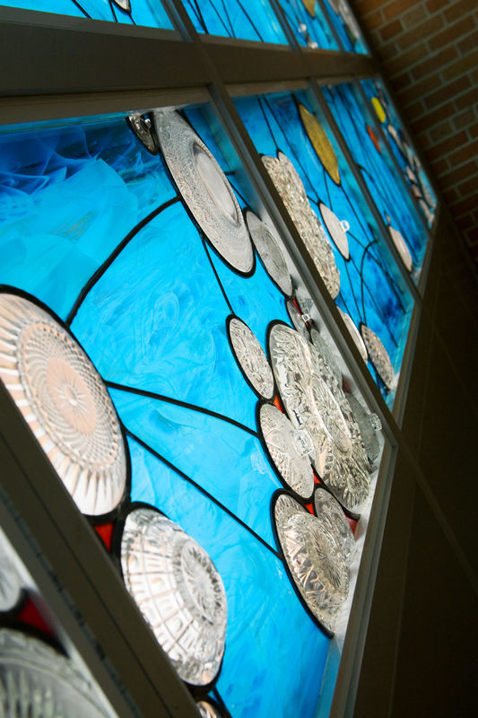 Conservation of Energy - stained glass window bay at John Marshall HS, Rochester, MN